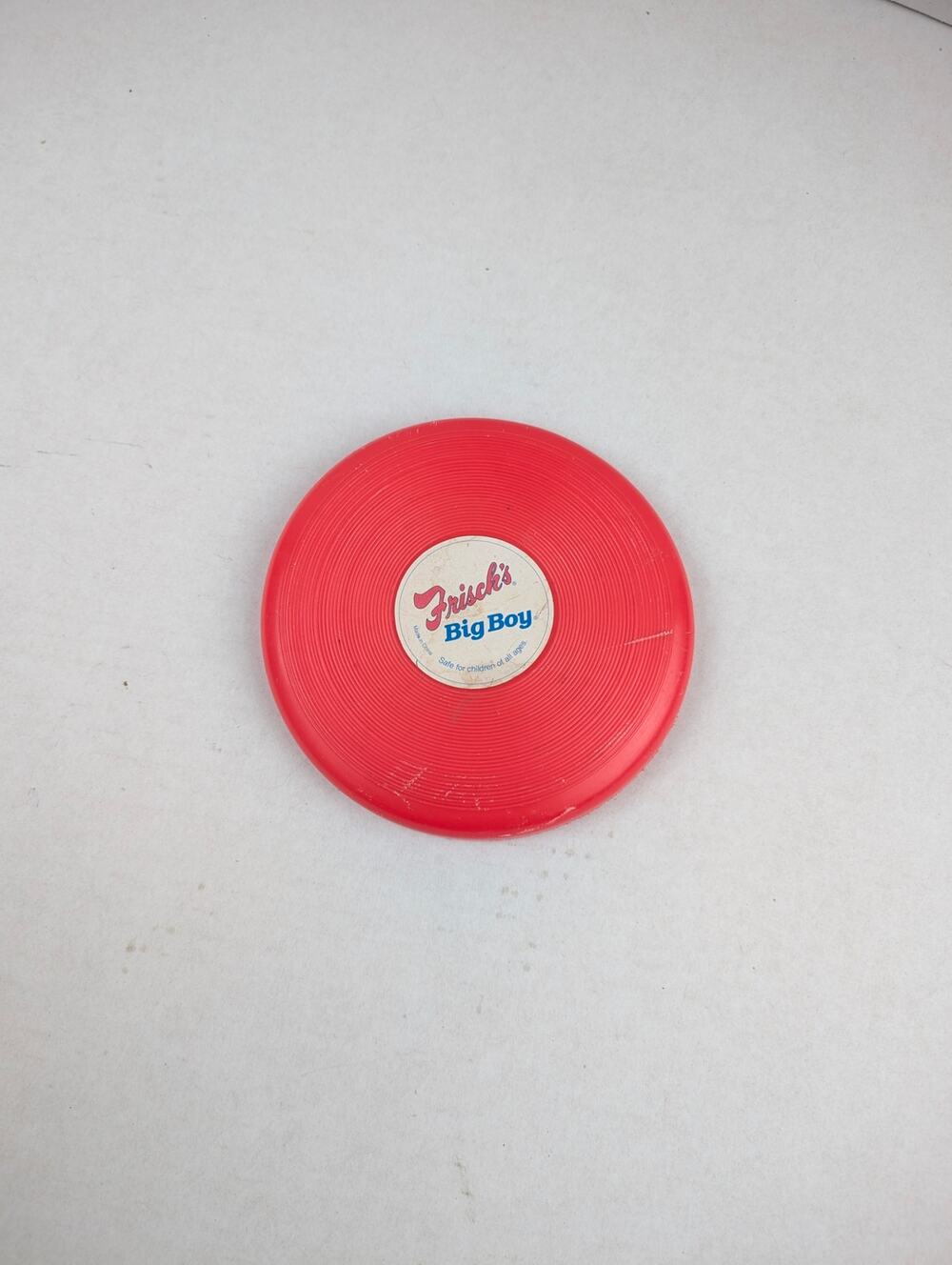 Vintage Frisch’s Big Boy Mini Red Flying Disc Frisbee Advertising Toy